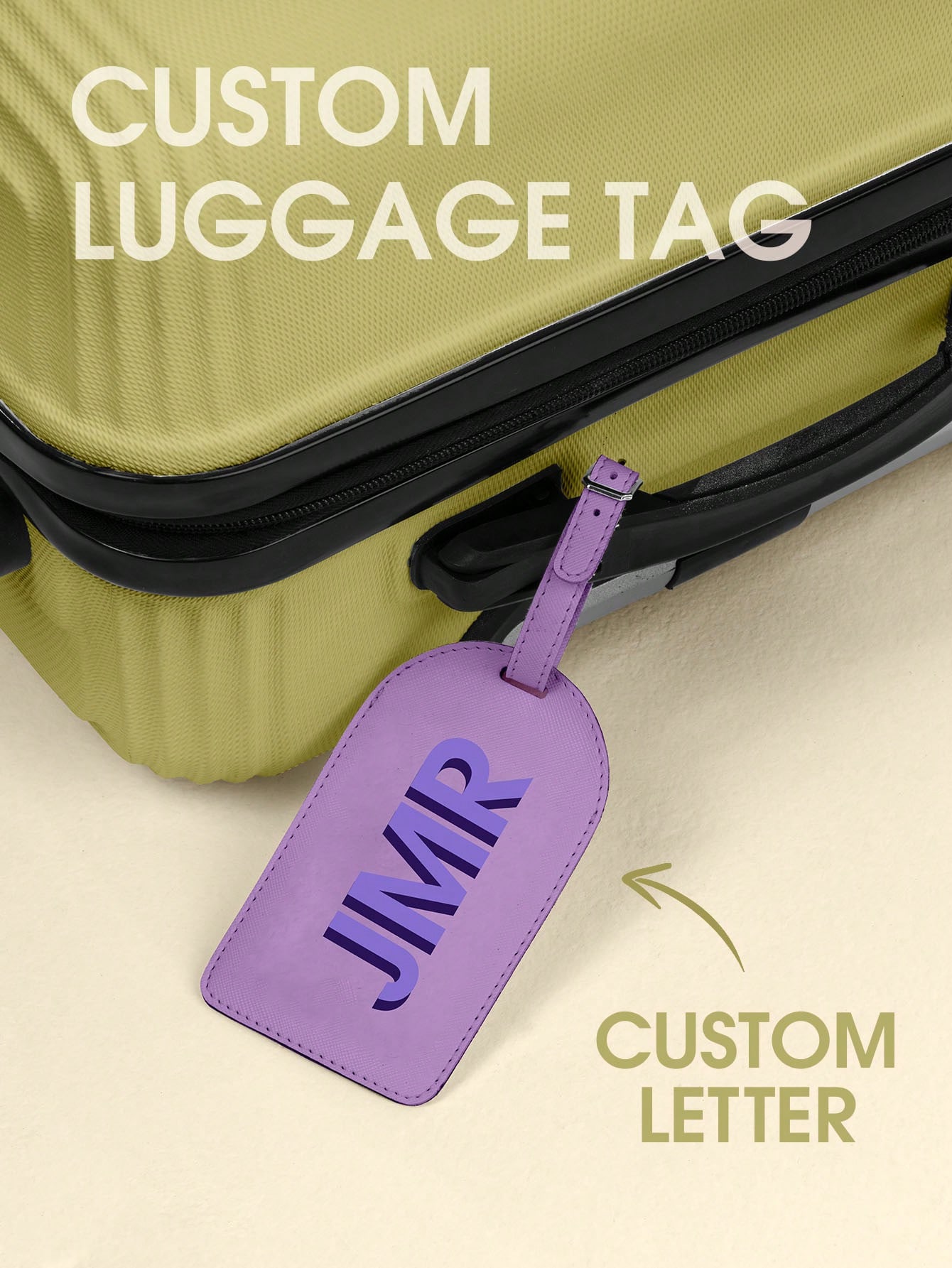 Mens Formal - Etiqueta de Equipaje Personalizada con Iniciales,