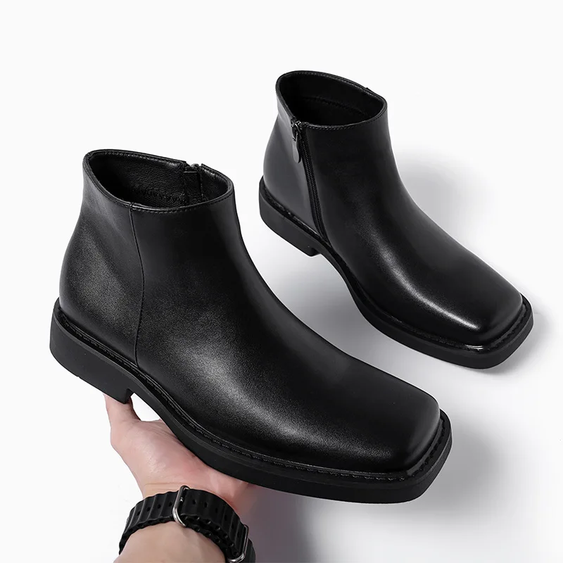 Men Formal Wear With Boots - Nuevos zapatos negros de cuero informales