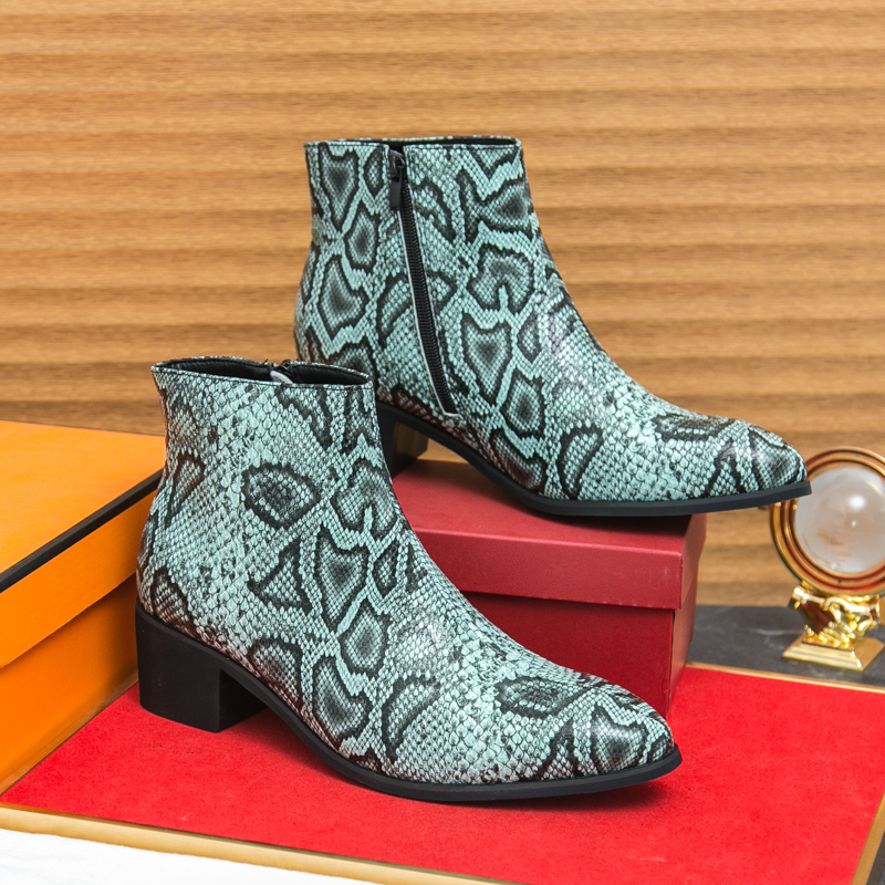 Men Formal Wear With Boots - Botines de vaquero con estampado de