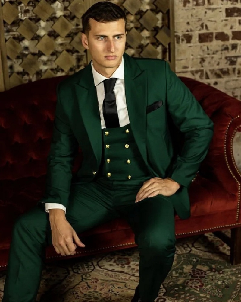 Latest Men Formal Wear - Trajes Clásicos Verdes para Hombre, Traje