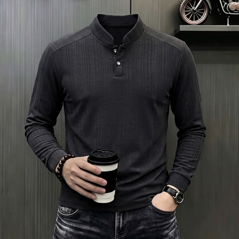 Mens Formal - Camiseta Polo de Manga Larga para