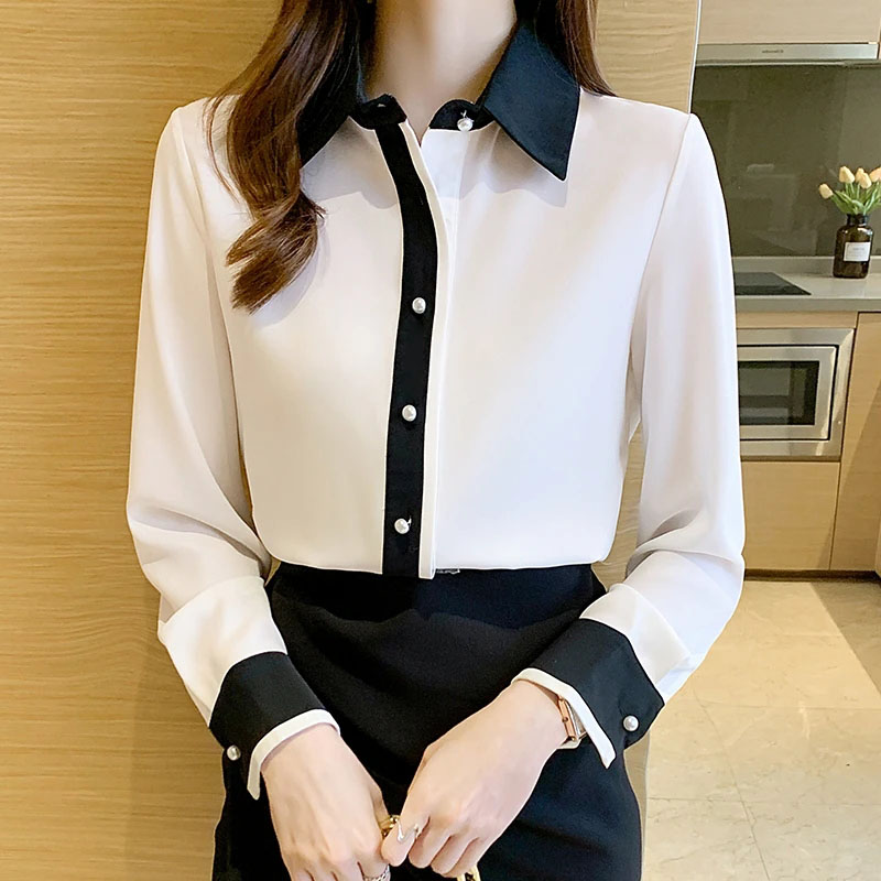 Men'S Formal Style - Camisa blanca de gasa para mujer,