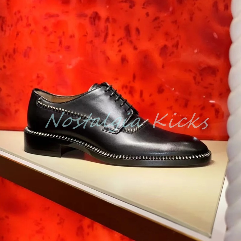 Men'S Gothic Formal Wear - Zapatos Oxford de cuero genuino negro