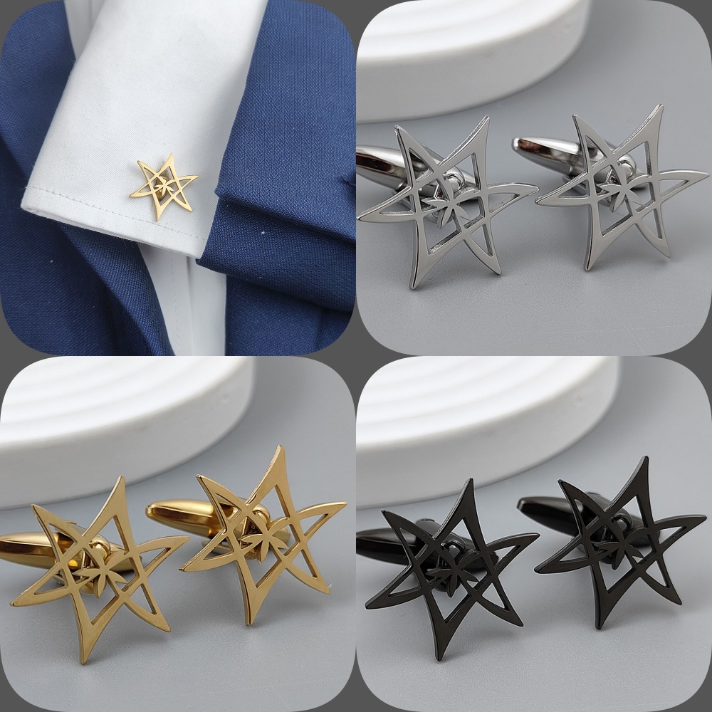 Men'S Gothic Formal Wear - Gemelos de estrella Hexagonal chapados en