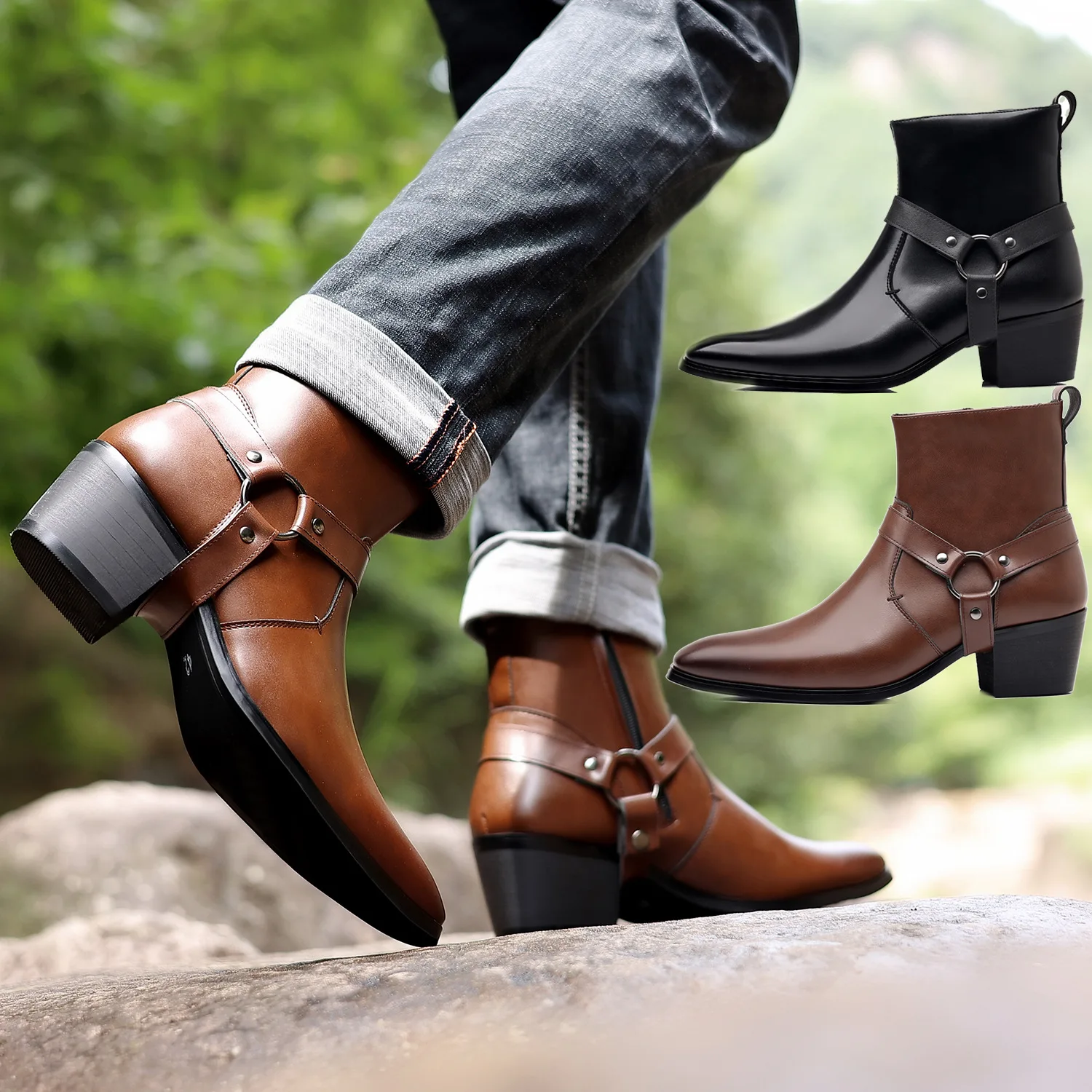 Men Formal Wear With Boots - Botas clásicas de caballero vaquero occidental,