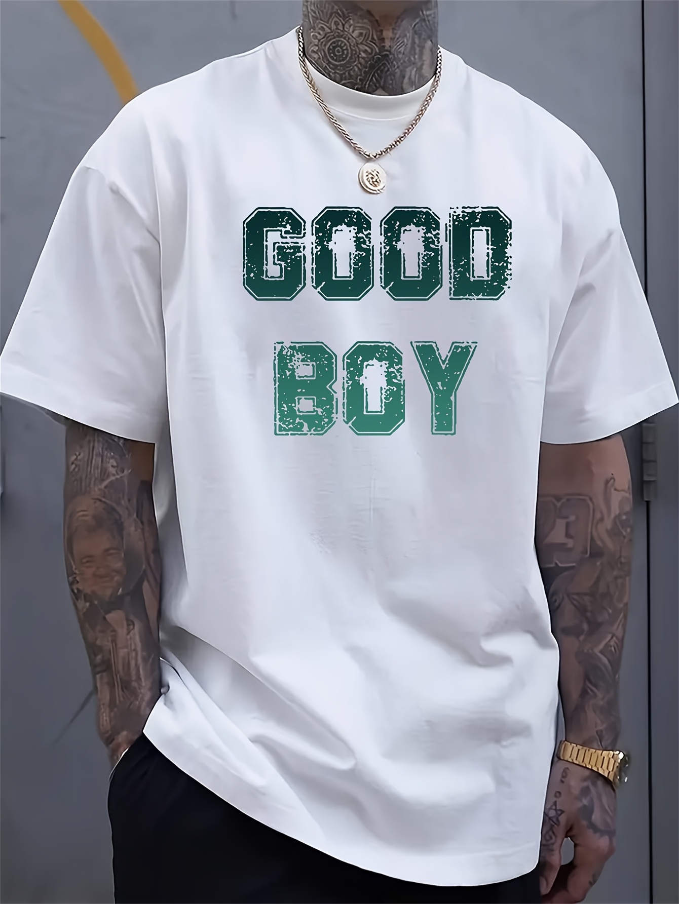 Men Formal Wear Top - Camiseta Estampada para Hombre 'Good Boy',