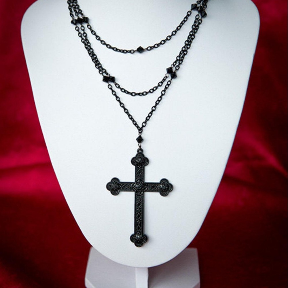 Men'S Gothic Formal Wear - Colgante de Cruz con patrones de