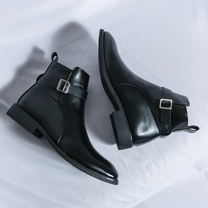 Botas de cuero puntiagudas par - Men Formal Wear With Boots reseña y precio