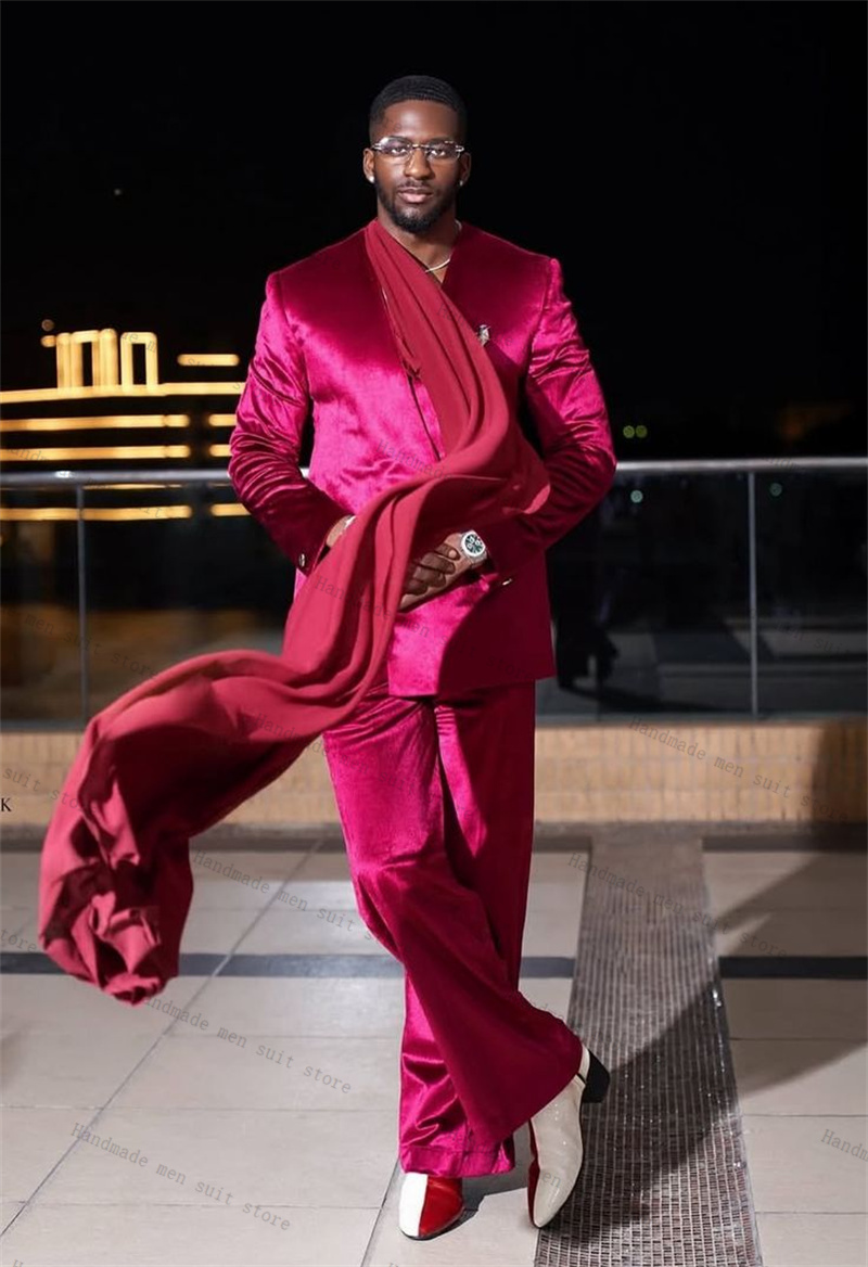 Conjunto de traje de satén ros - Men Formal Wear With Scarf reseña y precio