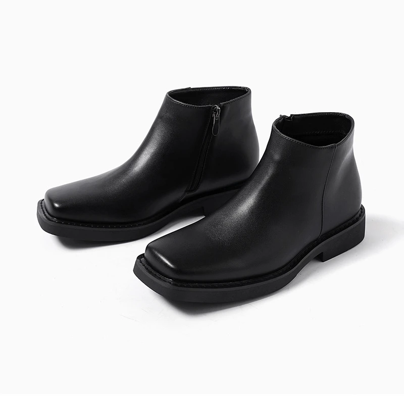 Nuevos zapatos negros de cuero - Men Formal Wear With Boots reseña y precio