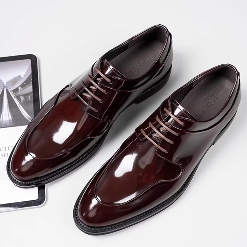 Zapatos de cuero de vaca con f - Men Formal Wear Top reseña y precio