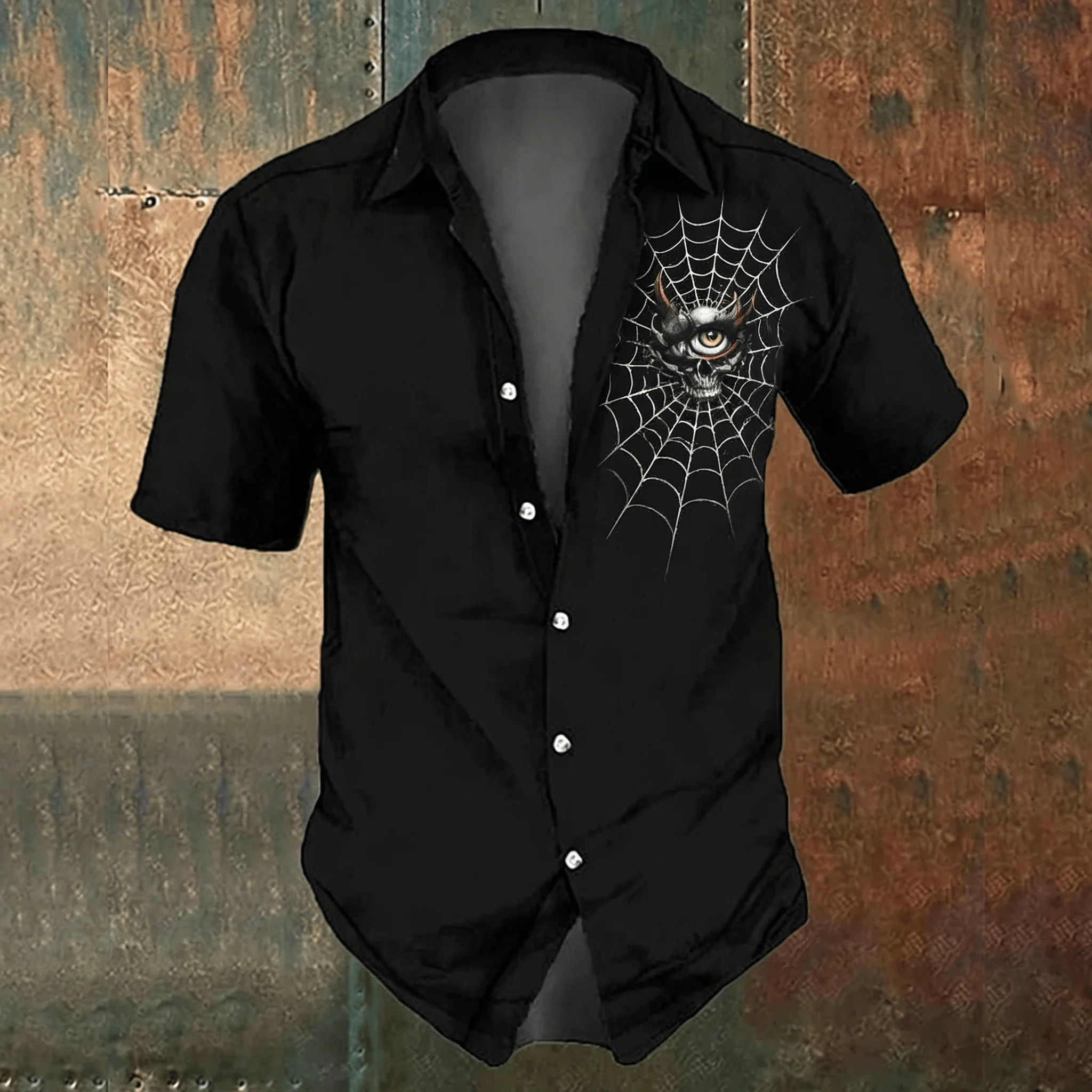 Camisa casual negra con estamp - Men'S Gothic Formal Wear reseña y precio