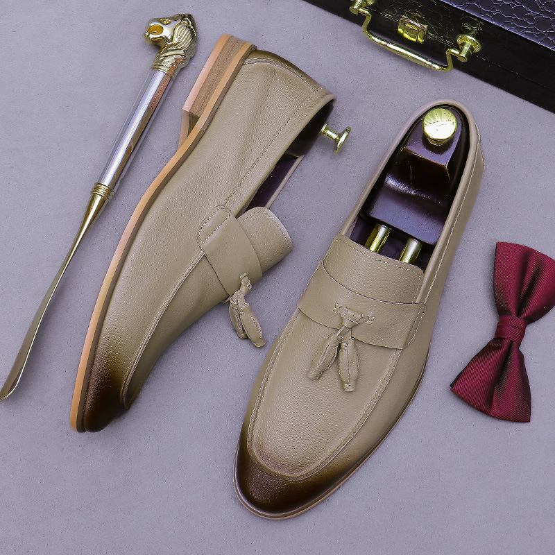 Mocasines de cuero genuino con - Men'S Formal Wear reseña y precio